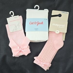 White Tights and Pink Socks Bundle